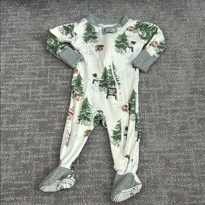 Burt's Bees Baby Green and Gray Holiday Bodysuit